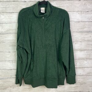 Aerie Deep Green Half-Zip Pullover